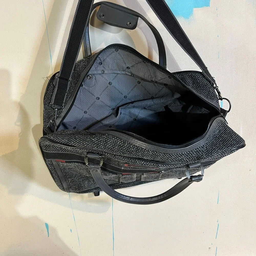 Vintage 1990s American Flyer Duffel Bag Travel Luggage‎ 17x12x5.5 Inch Gray